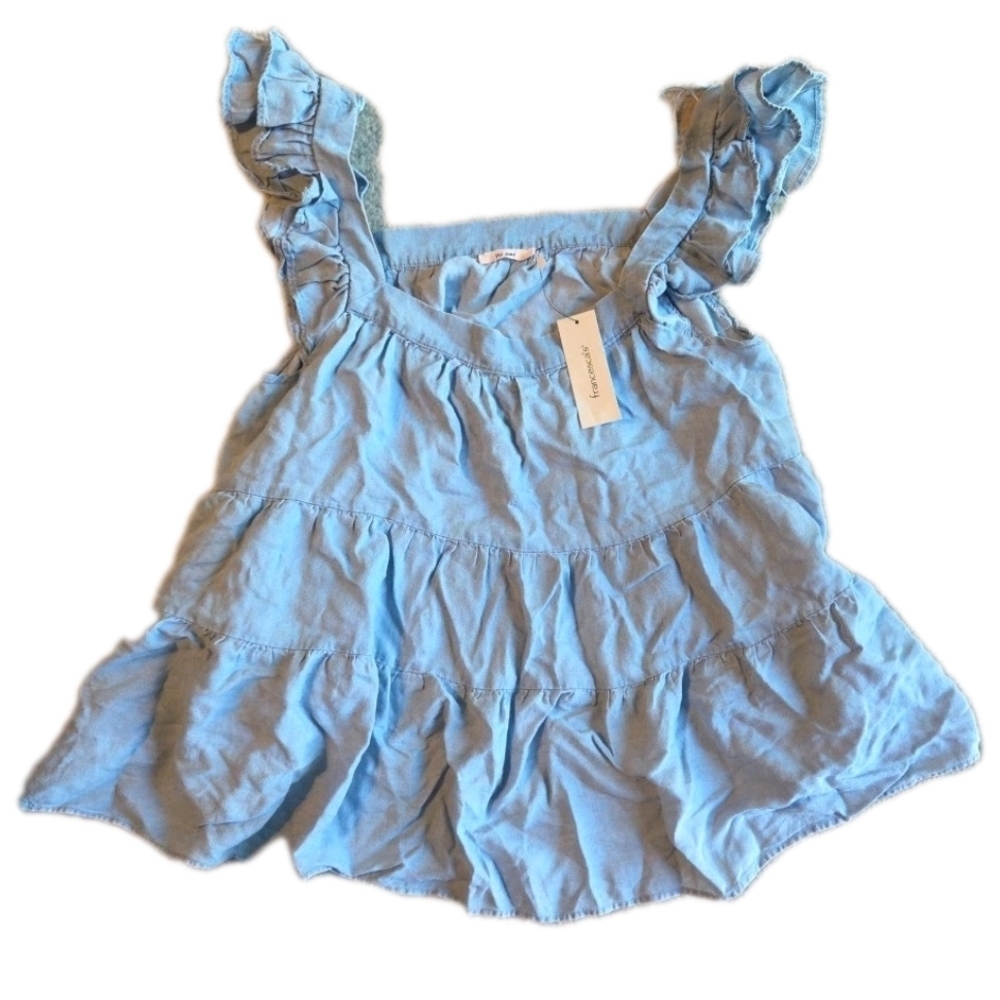 francescas mi ami Womens Blue Babydoll top Size Medium New With Tags